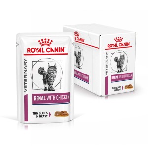 Royal Canin Renal cibo umido per gatti con pollo, per gatti con problemi renali.