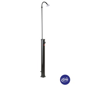 Doccia solare Gre nera in PVC da 9 l per giardino o piscina.