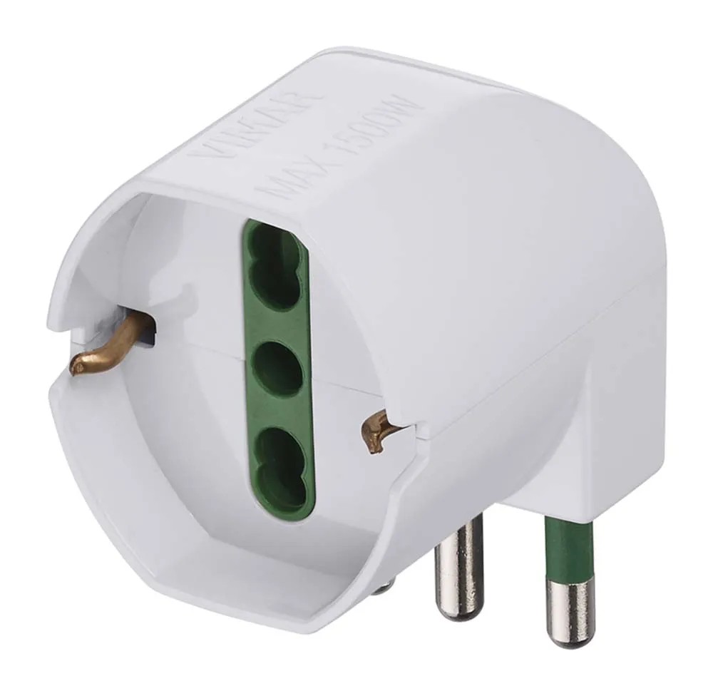 Vimar 0P00331.B Adattatore multiplo universale con sistema SICURY, S17, 2P17/11, Interruttore, Bianco