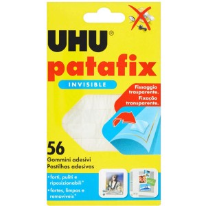 UHU Patafix Invisible gommini adesivi, 56 pezzi, per fissaggi invisibili.