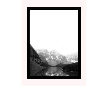 Stampa con cornice verticale 30x40 cm lago bianco e nero