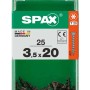 Viti universali Spax, 3,5x20 mm, zincate, nere, 25 pezzi nella confezione.