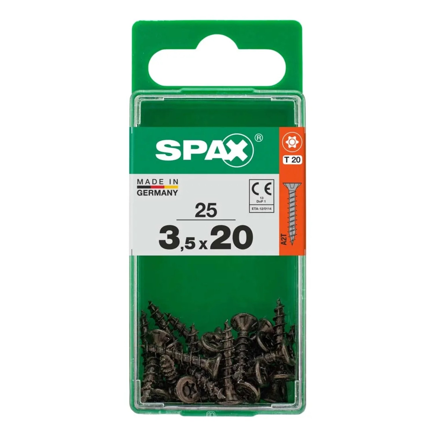 Viti universali Spax, 3,5x20 mm, zincate, nere, 25 pezzi nella confezione.
