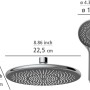Sistema doccia Wenko Watersaving Chrome: soffione a pioggia e doccetta con dimensioni.