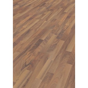 Pavimento laminato Comfort noce scuro, finitura opaca naturale, spessore 7 mm. Aspetto legno decorativo per spazi abitativi e commerciali.