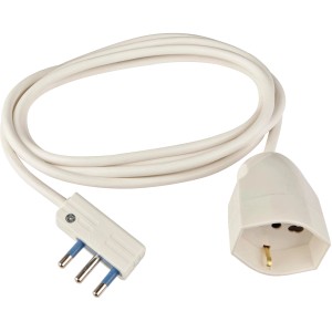 Prolunga t.b.t. bianca con spina e presa.