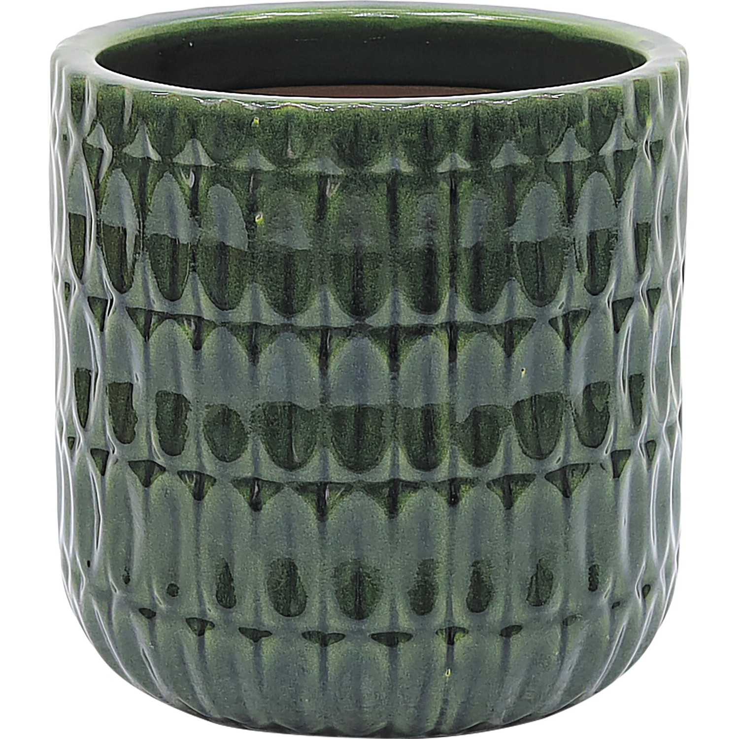 Vaso Motivo H40 : vaso alto in ceramica smaltata di colore verde