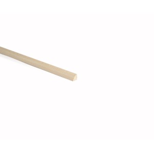 Listello piallato chiaro, quarto di cerchio, in legno.