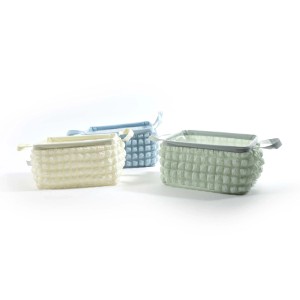 Cestino in tessuto con manici 28x20x16 cm colori assortiti