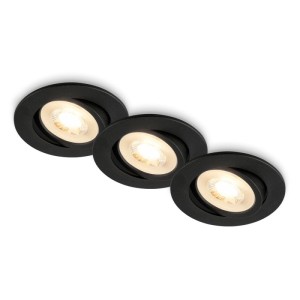 Set 3 faretti LED da incasso Piwo Ø8x6,3 cm neri
