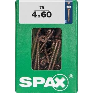 Viti per legno SPAX 4x60, 75 pezzi in scatola verde.