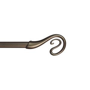 t.b.t. Bastone per tenda in bronzo con terminale decorativo.