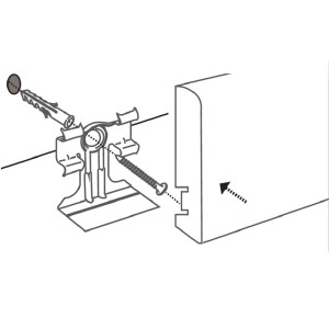 Installazione di un battiscopa Battiscopa con clip, tassello e vite.