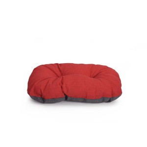 Cuscino per cani t.b.t. rosso con bordo grigio.