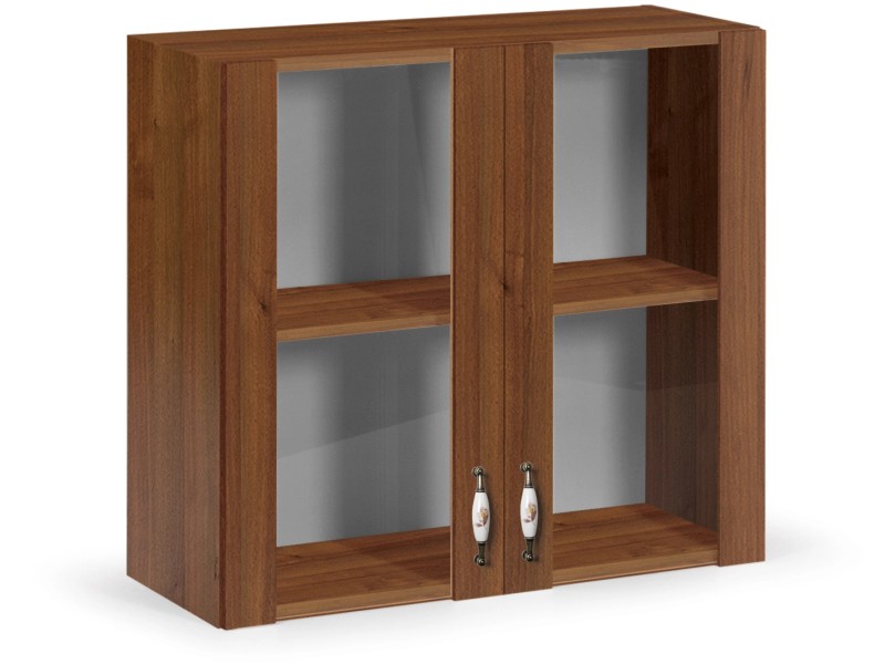 Pensile colapiatti cucina 80x32xH72 in legno Noce Antico - Caesaroo