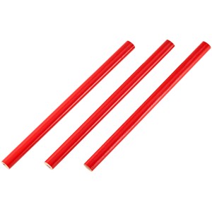 Set di tre matite da carpentiere rosse, lunghe 18 cm, per marcare il legno.
