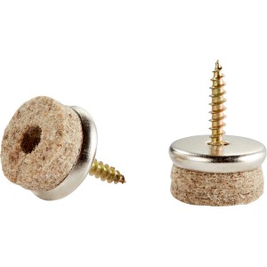 Pattini per parquet con vite, Ø 24mm, set da 16, per proteggere i pavimenti delicati.