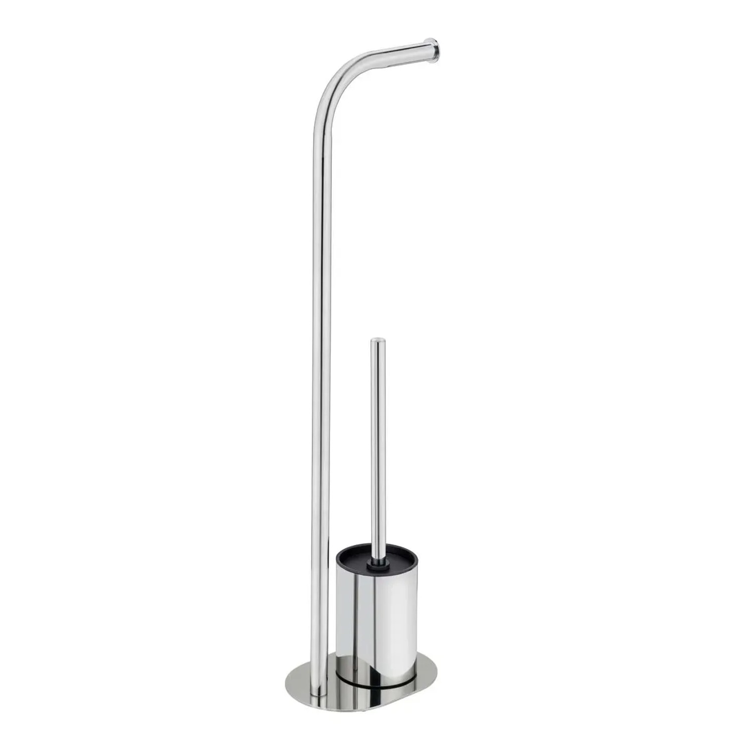 t.b.t. Set scopino WC con porta carta igienica, cromo