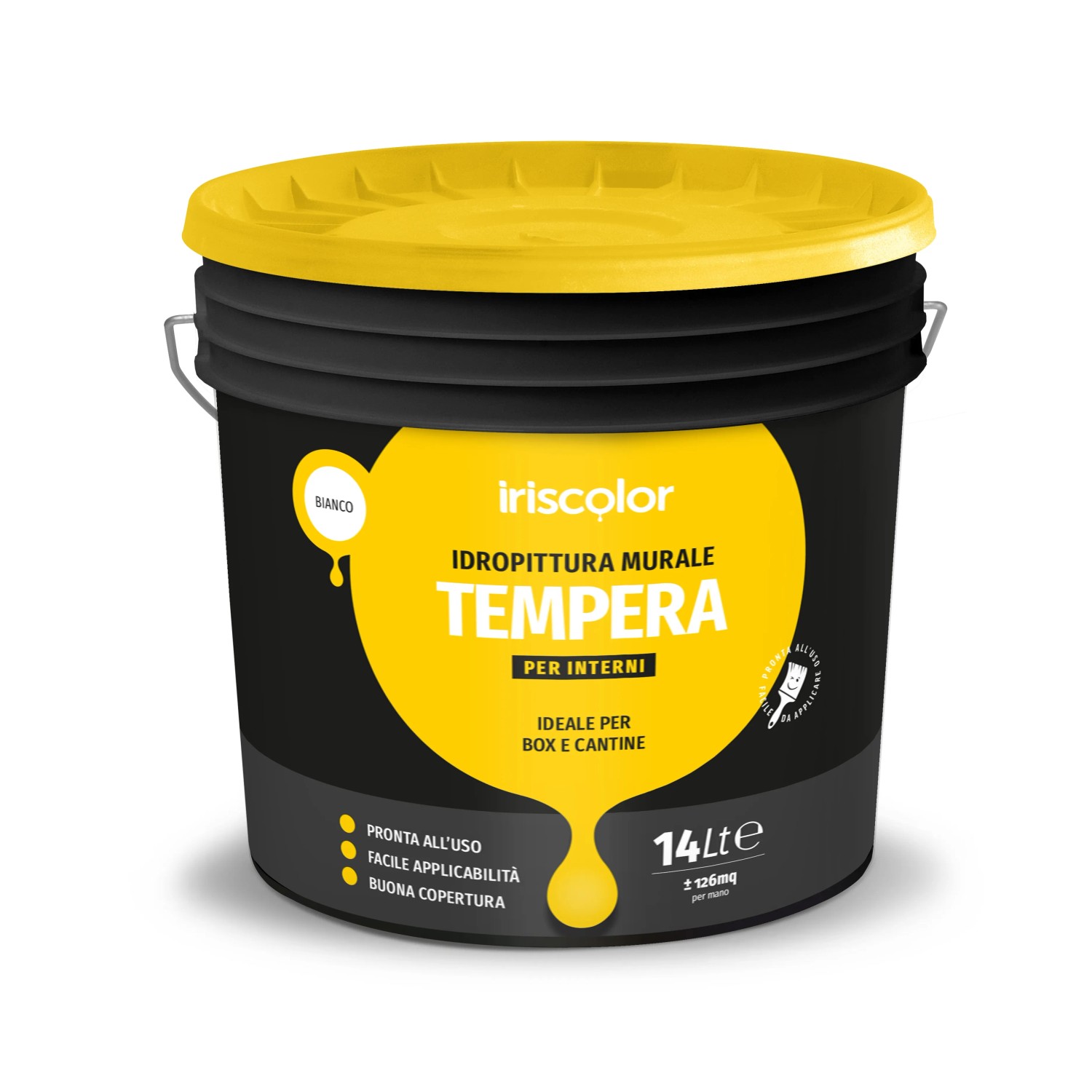 Secchio di pittura per interni bianca Iriscolor, 14 litri.