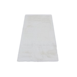 Tappeto a pelo lungo rettangolare bianco