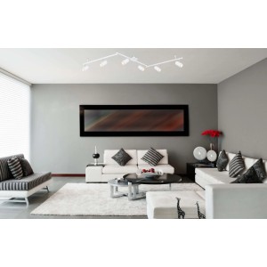 Barra 6 faretti Robby Globo 35 W 1800x100 mm bianco