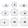 Pianta della casetta attrezzi in metallo Biohort Europa. Rappresentazione schematica di diverse misure.