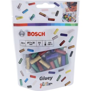 Colla a caldo glitterata Bosch, Ø 7 mm, per Gluey, vari colori in sacchetto.