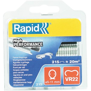 Sparachiodi Rapid VR22, 215 pezzi per recinzioni e gabbie in rete metallica.