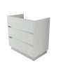 Mobile bagno sospeso bianco con tre cassetti per arredobagno.