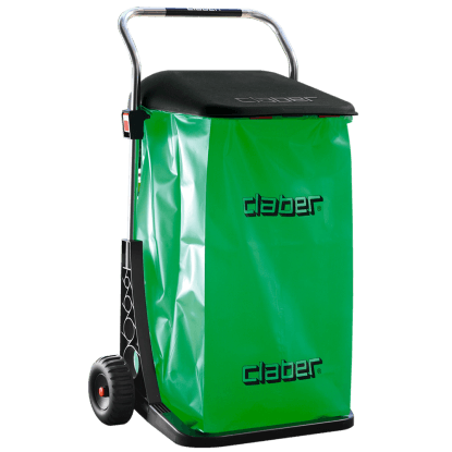 Carrello portarifiuti con maniglia e ruote H 89,4 cm verde