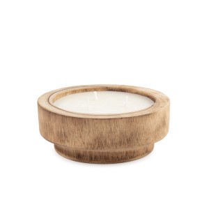 Candela Sonian tonda vaso contenitore in legno Ø15,6 cm