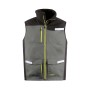 Gilet da lavoro grigio con zip e tasche per uomo.
