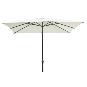 Ombrellone da mercato rettangolare color crema t.b.t. con struttura nera.
