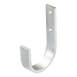 Gancio a muro zincato, curvo, 180x100x50 mm, per oggetti pesanti.