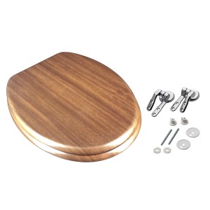 t.b.t. Sedile WC in legno con kit di montaggio.