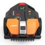 Robot rasaerba Worx Landroid Vision S250 (modello WR202E) arancione e nero, vista dall'alto.