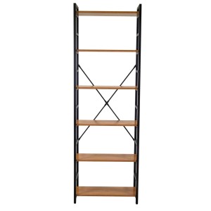 Scaffale in metallo e legno Achille 6 ripiani 60x28x184,5 cm