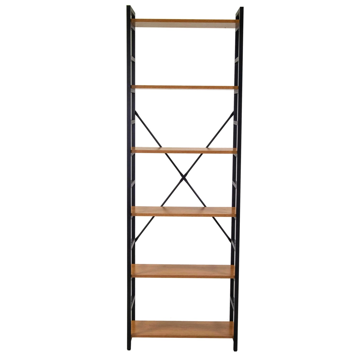 Scaffale in metallo e legno Achille 6 ripiani 60x28x184,5 cm_3
