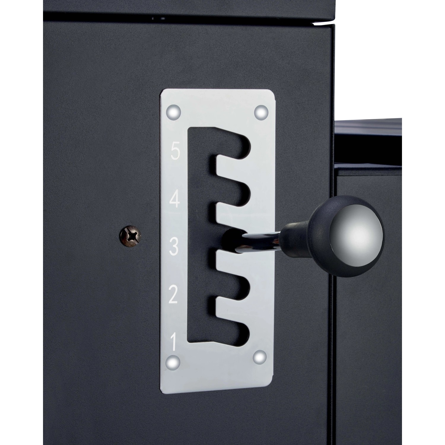 Dettaglio del meccanismo di cambio marcia di un barbecue t.b.t.