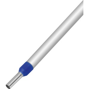 Terminali a bussola isolati, Ø 2,5 mm, blu, per connessioni cavi sicure, 100 pezzi.