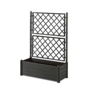 Fioriera da esterno con grigliato Stefanplast plastica Antracite 100x43x142 cm