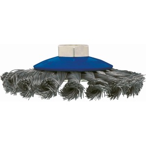 Spazzola a tazza in acciaio LUX Ø 100 mm per smerigliatrici angolari, ideale per rimuovere ruggine e pulire.