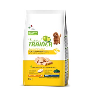 Natural Trainer cibo secco per cani di piccola taglia e cuccioli con pollo e riso, 2kg.