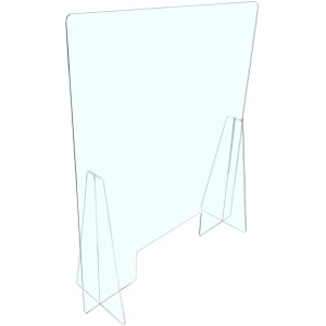 Barriera/parafiato trasparente t.b.t. in vetro acrilico con piedini.