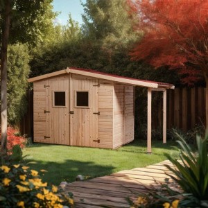 Casetta da giardino in legno sp 16 mm H210xL370xP187 cm