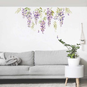 Decorazione murale con glicine viola come adesivi murali.