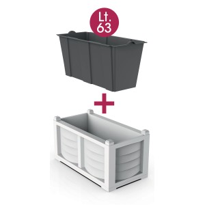 Set fioriera da esterno t.b.t., grigio e bianco.