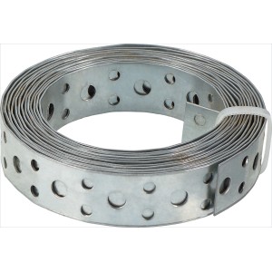 Nastro forato zincato, larghezza 20 mm, lunghezza 3 m, arrotolato.
