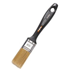 Pennello categoria Pennelli con manico nero e setole chiare.