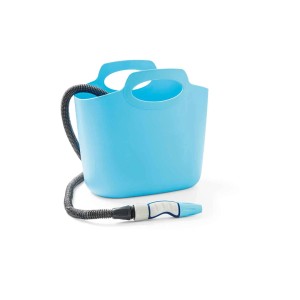 Contenitore blu con tubo per irrigazione, parte del sistema t.b.t.